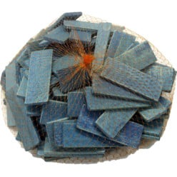 Cales plates en hêtre 80x20x5mm bleu / 100pce