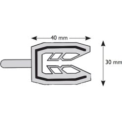 Flat shims for forks with pre-cut notch 40x30x1.3mm pack of 1000 pieces