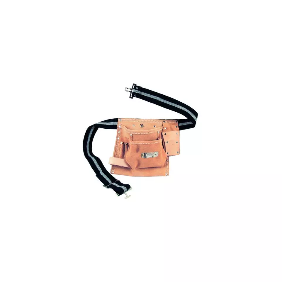 6 lederen zakken + riem / pce