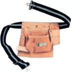 Leather 6-Pocket Nail Pouch with Belt per piece