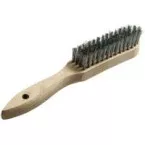 Brush with Wooden Handle and Stainless Steel Bristles per Piece