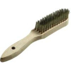 Borstel met houten greep en...