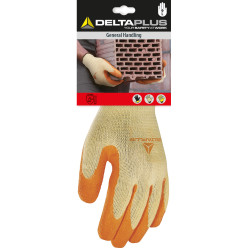 Polyester Cotton Knit Gloves Latex Coated Palm Pair Size 8 per piece