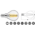 LED-Lamp peervormig transparant E14 4W 400 Lm / pce
