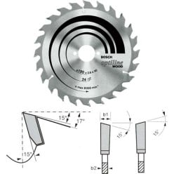Lame de scie circulaire HM Bosch OptiLine Ø190mm / pce