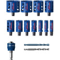 Bosch koffer met 11 gatzagen met Bosch Carbide Technology + boorkroon Ø 20 - 22 - 25 - 32 - 35 - 40 - 44 - 51 - 60 - 68 - 76 mm 