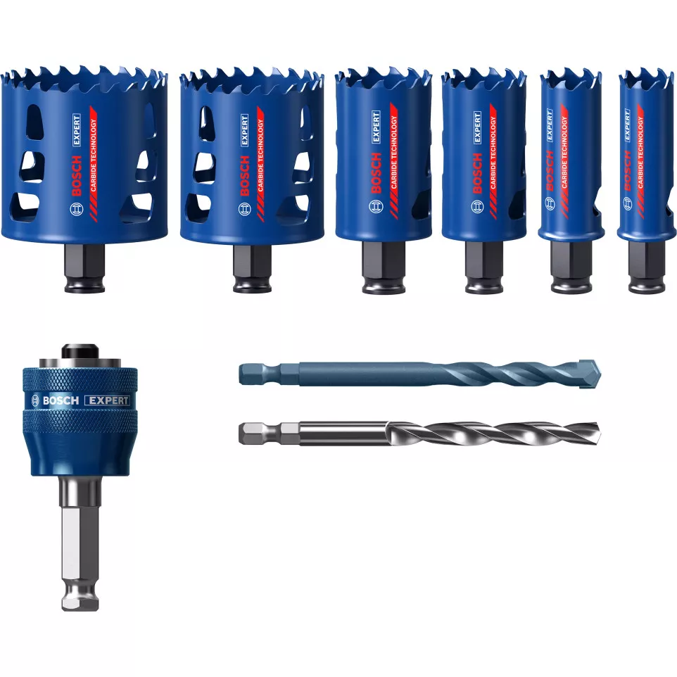 Bosch koffer met 8 gatzagen met Bosch...