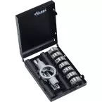 Filières rondes (coffret de 8 pièces) incl. porte-filière HSS M 3 - M 12 / pce