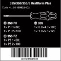 Jeu de 6 tournevis plats / PH / PZ Wera / pce