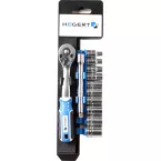 Set of 10 Sockets 4 to 13 mm with 1/4\" Ratchet per piece