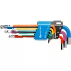 Jeu de 9 clés allen de couleur sur support / pce