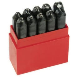 Set van 9 slagcijfers, 5mm hoog / pce