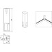 Black Titanium Rectangular Wardrobe Bar Corner Support Bracket Hanging Type per piece