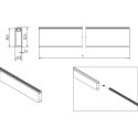 Rechthoekige geluiddempende kledingstang titanium zwart 2m / 2m