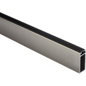 Rectangular Brushed Stainless Steel Noise-Reducing Wardrobe Rail 2 meters / 2m