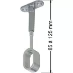 Adjustable Central Epoxy-Coated Aluminum Grey Rail Support for Oval Wardrobe Tube / pc