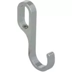 Universal hook with brass-plated screw for oval wardrobe rail per piece