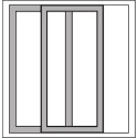 Cando "Standard" schuifhorrenkit met 1200 x 2400 opening en boven- en onderkader Lengte 2400 mm wit / pce