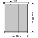 Klamboeset met 5 schuiflatten Cando 120x260 zwart / pce