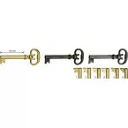 Brass-Plated Key for Junie Lever Lock 339 Bronze Variation 3 / pc