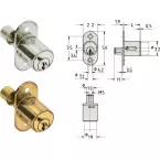 Junie Push Cylinder Lock for Sliding Cabinet Door 2960 Ø22x37mm per piece
