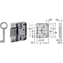 JuNie Deadbolt Rim Lock Type 704 Backset 15mm per piece