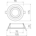 Houder Morena rond richtbaar alu-inox look / pce