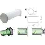 Evacuation murale avec évacuation automatique FLOWSTAR 227x 94mm inox / pce