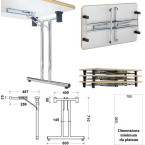 Pied de table pliable rond...