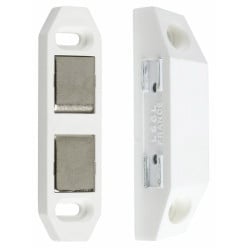 Surface-Mounted Magnetic Catch LS Series White 45mm Centers 6kg Force per Piece