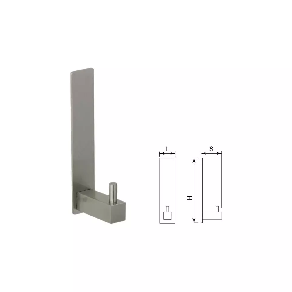 PERCHA hook on rectangular stainless...