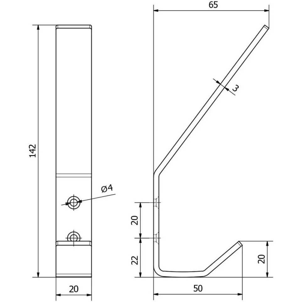ALBA Double Stainless Steel Coat Hook...