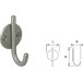 Crochet porte manteaux MIA simple sur rosace inox / pce
