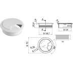 Passe-câbles pvc Ø60mm gris...