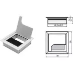 Square Aluminum Cable Grommet 80 x 80 mm per piece