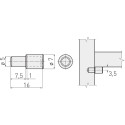 Plankdrager Ø 5mm dubbel + rubber / 100pce