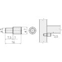 Double Shelf Support Pin 5mm with Rubber / 100 pcs