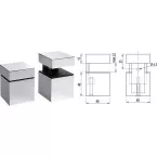 Square Clamp Bracket for Shelf 0 to 22mm Stainless Steel Look / pc