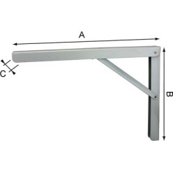 Klapconsole 400 kg lichtgrijs / pce