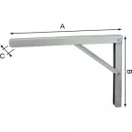 Folding Bracket 400 kg Light Grey per piece