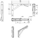 Paire de consoles pliable 200mm acier inoxydable 304 / pce
