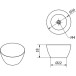 Bouton cylindrique plat Ø34mm inox brossé / pce