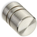 Bouton cylindrique 2 lignes Ø15mm inox brossé / pce