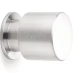 Brushed Stainless Steel Cylindrical Knob on Base Ø20 mm per piece