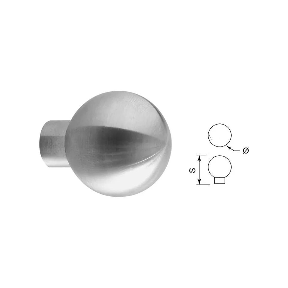 Bouton boule Ø25mm inox brossé / pce