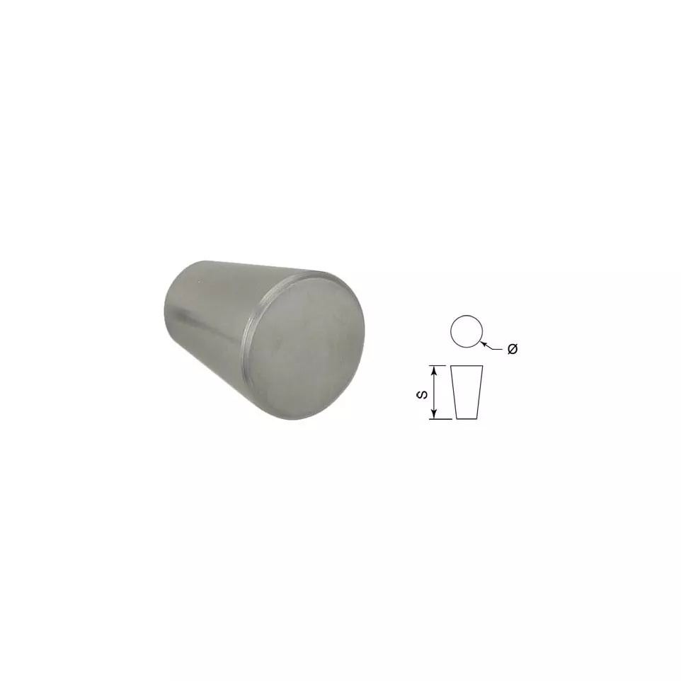 Bouton cone Ø16mm inox brossé / pce