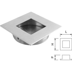 Cuvette carrée 60x60mm inox brossé / pce
