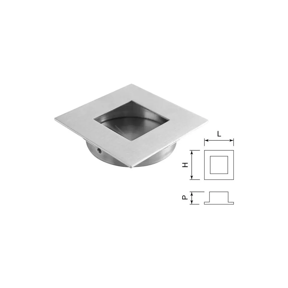 Cuvette carrée 50x50mm inox brossé / pce