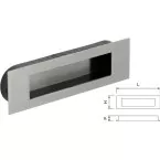 Rectangular Brushed Stainless Steel Tray 120x50mm per piece