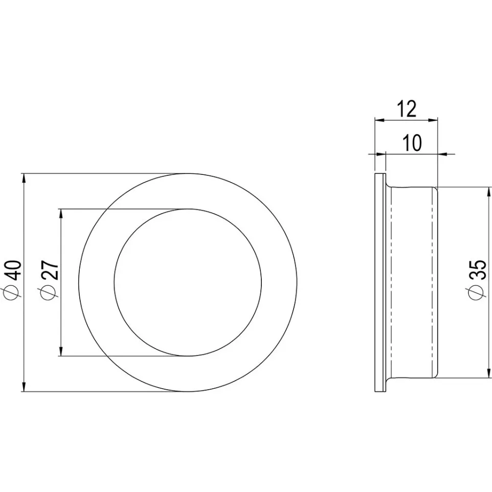 Ronde komgreep Ø 40mm geborsteld...